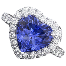Heart Cut Tanzanite And Round Natural Earth Mined DIAMOND ( NOT LAB GROWN ) Ring 2.10 Ct 14K Gold