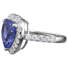 Heart Cut Tanzanite And Round Natural Earth Mined DIAMOND ( NOT LAB GROWN ) Ring 2.10 Ct 14K Gold