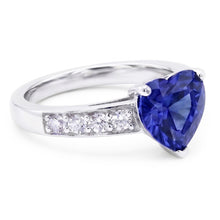 Heart Gemstone Ceylon Sapphire Ring & Accent Natural Earth Mined Diamonds 3.50 Carats