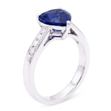 Heart Gemstone Ceylon Sapphire Ring & Accent Natural Earth Mined Diamonds 3.50 Carats