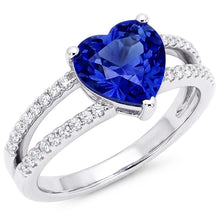 Heart Gemstone Light Blue Sapphire Ring Double Shank Natural Earth Mined Diamonds 4 Carats