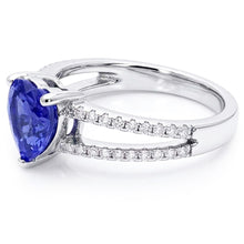 Heart Gemstone Light Blue Sapphire Ring Double Shank Natural Earth Mined Diamonds 4 Carats