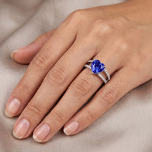 Heart Gemstone Light Blue Sapphire Ring Double Shank Natural Earth Mined Diamonds 4 Carats