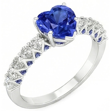 natural round sapphire 2.50ct ring front view