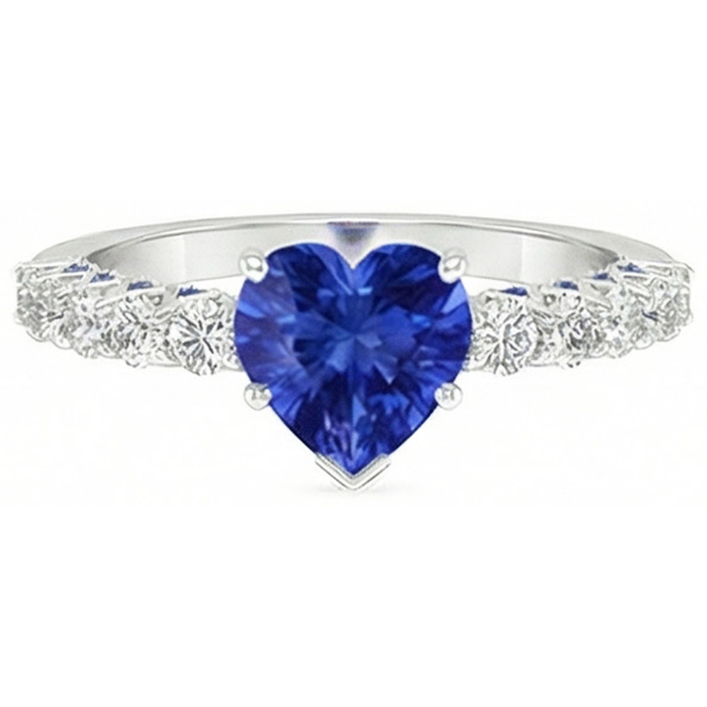 natural round sapphire 2.50ct ring close up detail