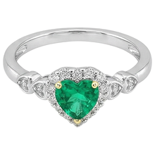 Gemstone Ring 14 Karat Two Tone Gold with Colombian Emerald – profile view