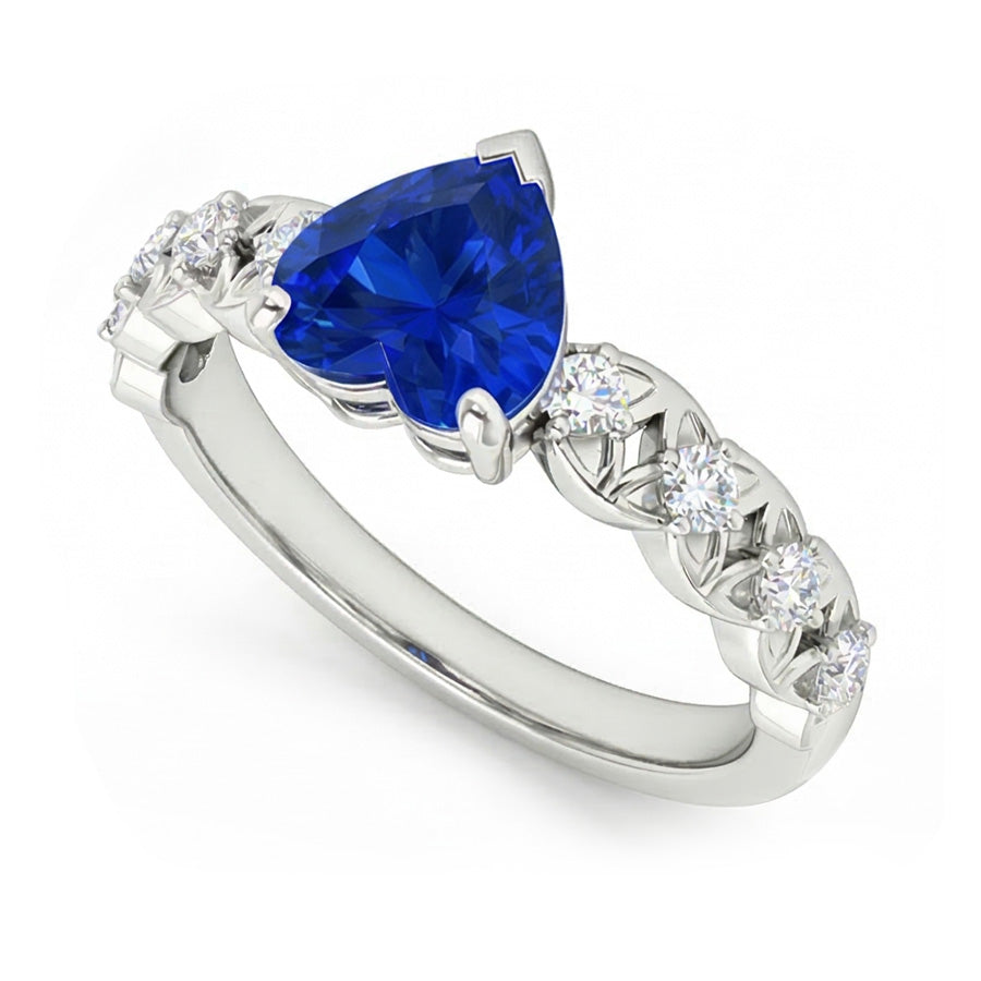 natural round sapphire 2.50ct ring top view
