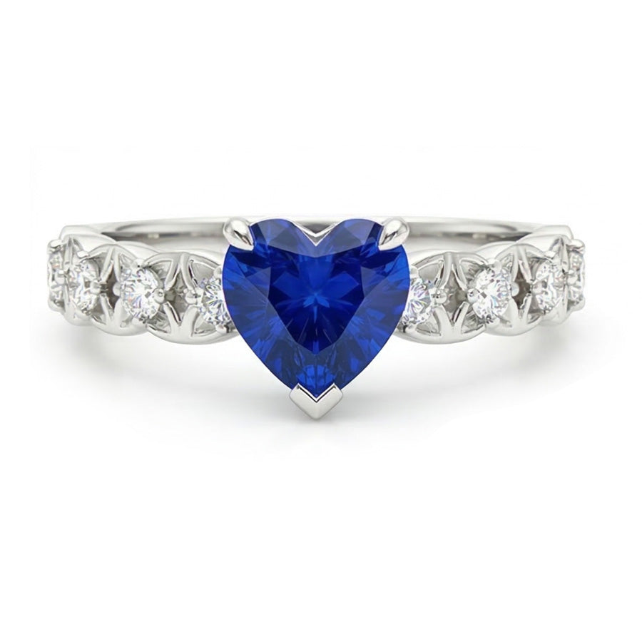 natural round sapphire 2.50ct ring side angle