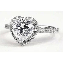 Heart Genuine Diamond Halo Ring 2.40 Carats 