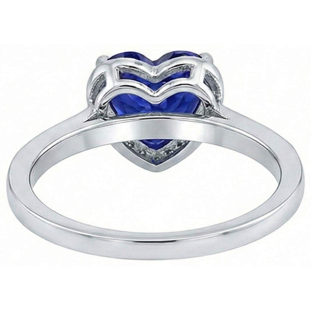 natural round sapphire 4ct ring profile view