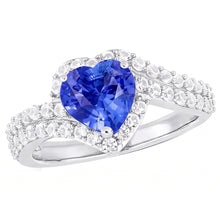 Heart Halo Light Blue Sapphire Ring 4.50 Carats Double Shank Jewellery