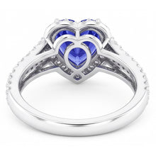 Heart Halo Light Blue Sapphire Ring 4.50 Carats Double Shank Jewellery