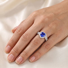 Heart Halo Light Blue Sapphire Ring 4.50 Carats Double Shank Jewellery