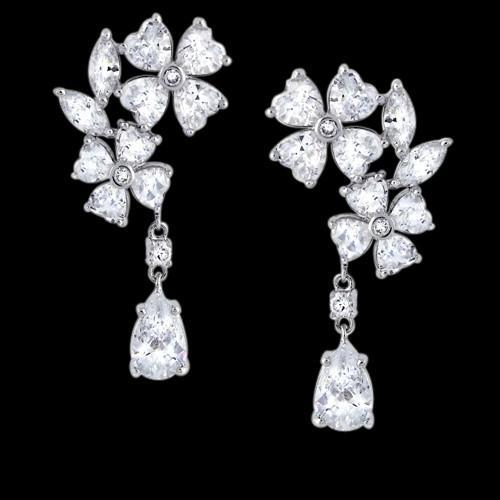 Heart Marquise & Pear Genuine Diamonds 2.5 Carat Chandelier Diamond Earring