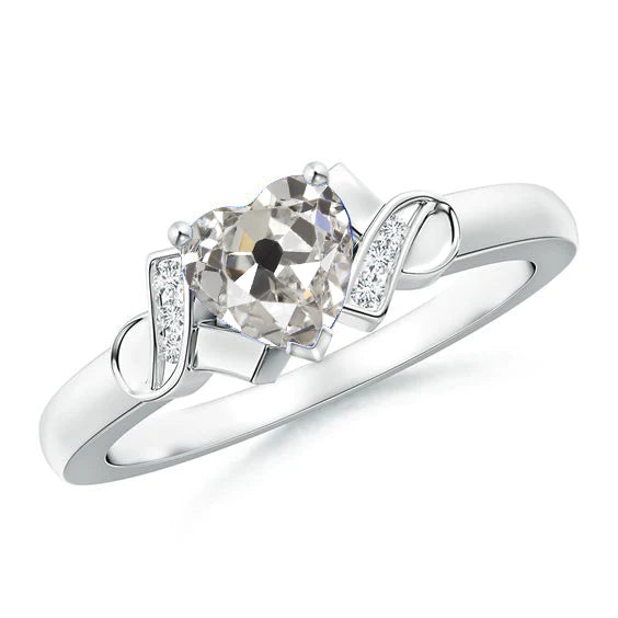 Heart Natural Diamond Anniversary Ring Old Miner Women's Jewelry 2.50 Carats
