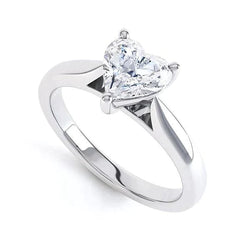 Heart Natural Diamond Solitaire Anniversary Ring