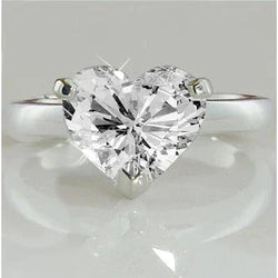 Heart Natural Earth Mined Diamond Solitaire Promise Ring