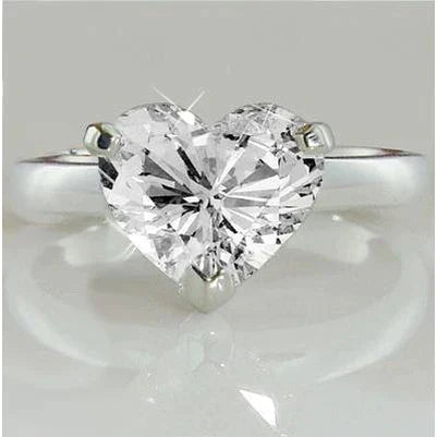 Heart Natural Diamond Solitaire Promise Ring