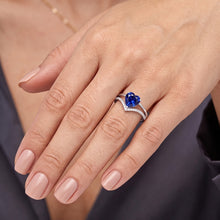 Heart Natural Earth Mined Diamond Jewellery Light Blue Sapphire Ring 2 Carats Gold 14K