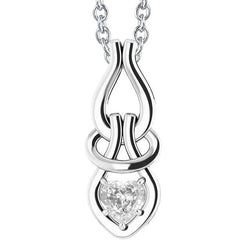 Heart Old Cut Natural Diamond Solitaire Pendant 1.50 Carats White Gold 14K