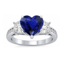 natural round sapphire 4.50ct ring close up detail