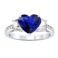 natural round sapphire 4.50ct ring band detail
