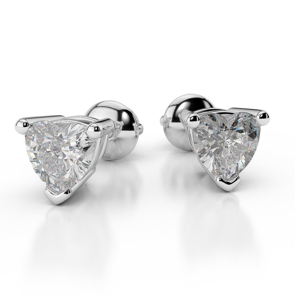 Heart Shape 3.00 Carats Natural Earth Mined Diamonds Women Studs Earrings White Gold 14K