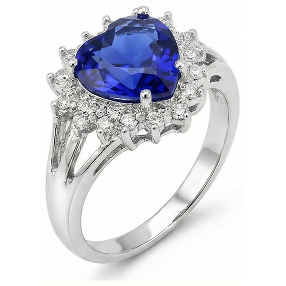 Heart Shape 7 Carat Sapphire Engagement Ring