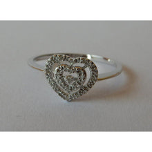Heart Shape Double Row Real Diamonds Halo Ring 0.50 Carats White Gold 14K