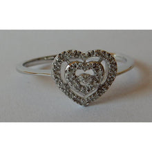 Heart Shape Double Row Real Diamonds Halo Ring 0.50 Carats White Gold 14K