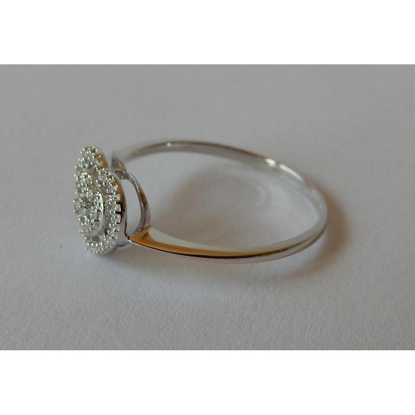 Heart Shape Double Row Real Diamonds Halo Ring 0.50 Carats White Gold 14K