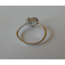 Heart Shape Double Row Real Diamonds Halo Ring 0.50 Carats White Gold 14K
