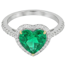 Gemstone Ring 14 Karat Two Tone Gold with Colombian Emerald – side view