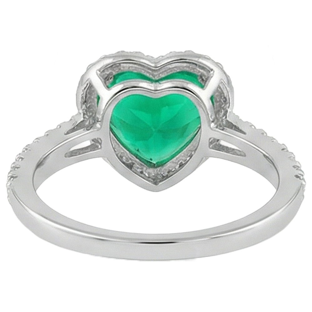 Earth-Mined Colombian Emerald Gemstone Ring – back view