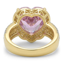 Heart Shape Kunzite With Round Natural Earth Mined Diamonds 8.25 Ct. Ring Yellow Gold