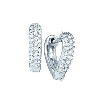Heart Shape Lady Hoop Earrings 3.25 Ct Round Cut Real Diamonds Gold White