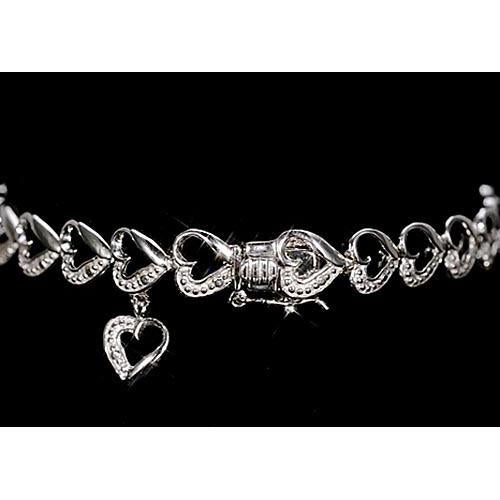 Heart Shape Natural Diamond Bracelet 7 Carats Women 