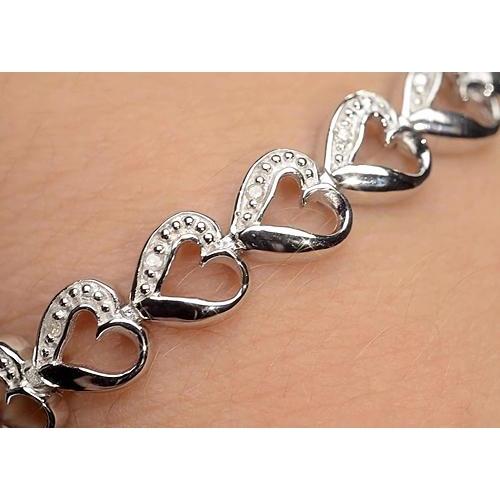 Heart Shape Natural Diamond Bracelet 7 Carats Women Jewelry New