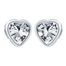 Heart Shape Real Diamond Studs Bezel Ladies Earrings 4 Carats