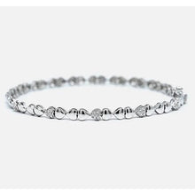 Heart Shape Real Diamond Tennis Bracelet 2 Carats F/G White Gold 14K