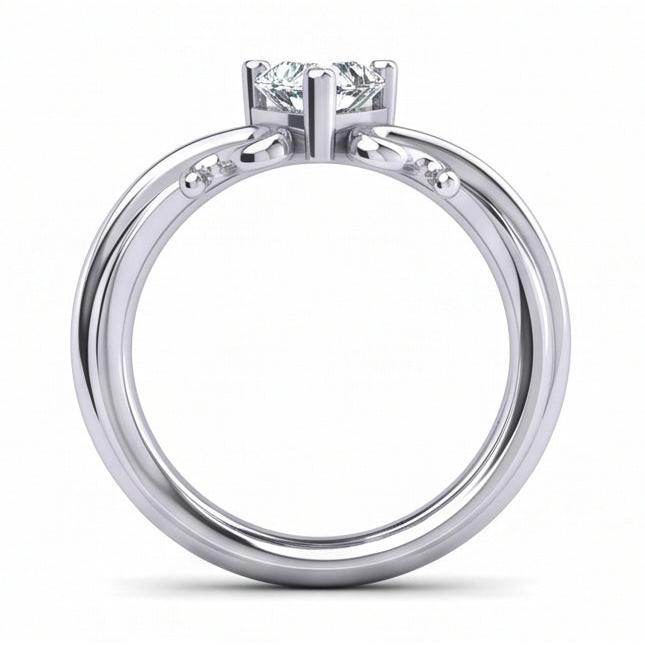 Heart Shape Solitaire 1.50 Ct Natural Earth Mined Diamond Wedding Ring White Gold 14K