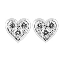 Heart Shape Stud Earrings 2.10 Ct White Gold 14K Genuine Round Cut Diamonds