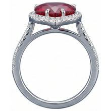 Heart Shaped Ruby And Accents Natural Earth Mined DIAMOND ( NOT LAB GROWN ) Ring White Gold 14K 5.35 Ct