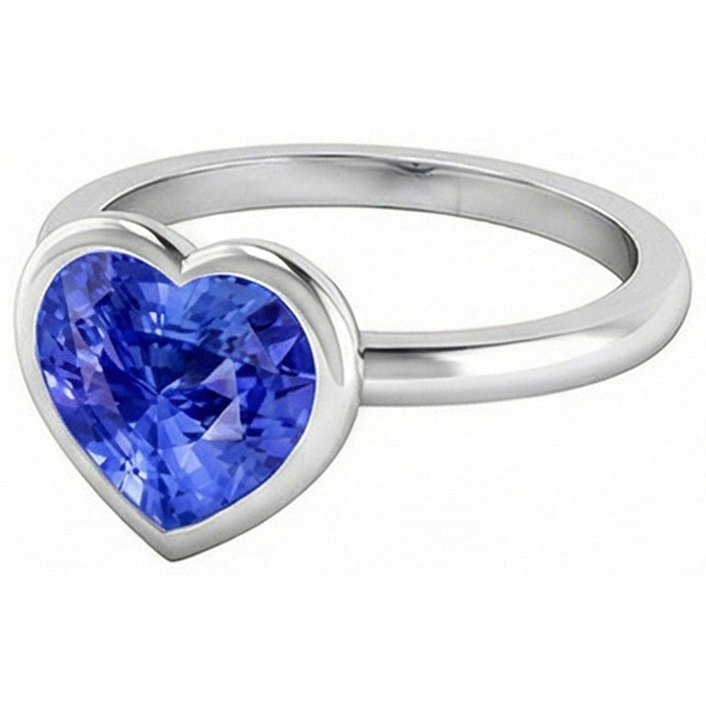 natural heart sapphire 2.50ct watch profile view