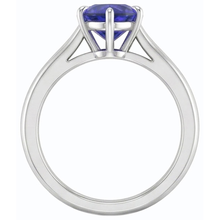 natural heart sapphire 1ct ring profile view