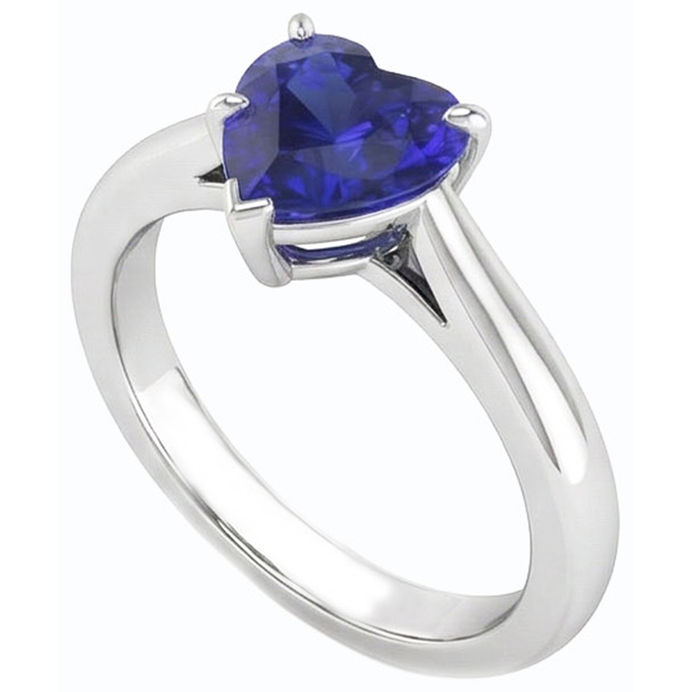 natural heart sapphire 1ct ring close up detail