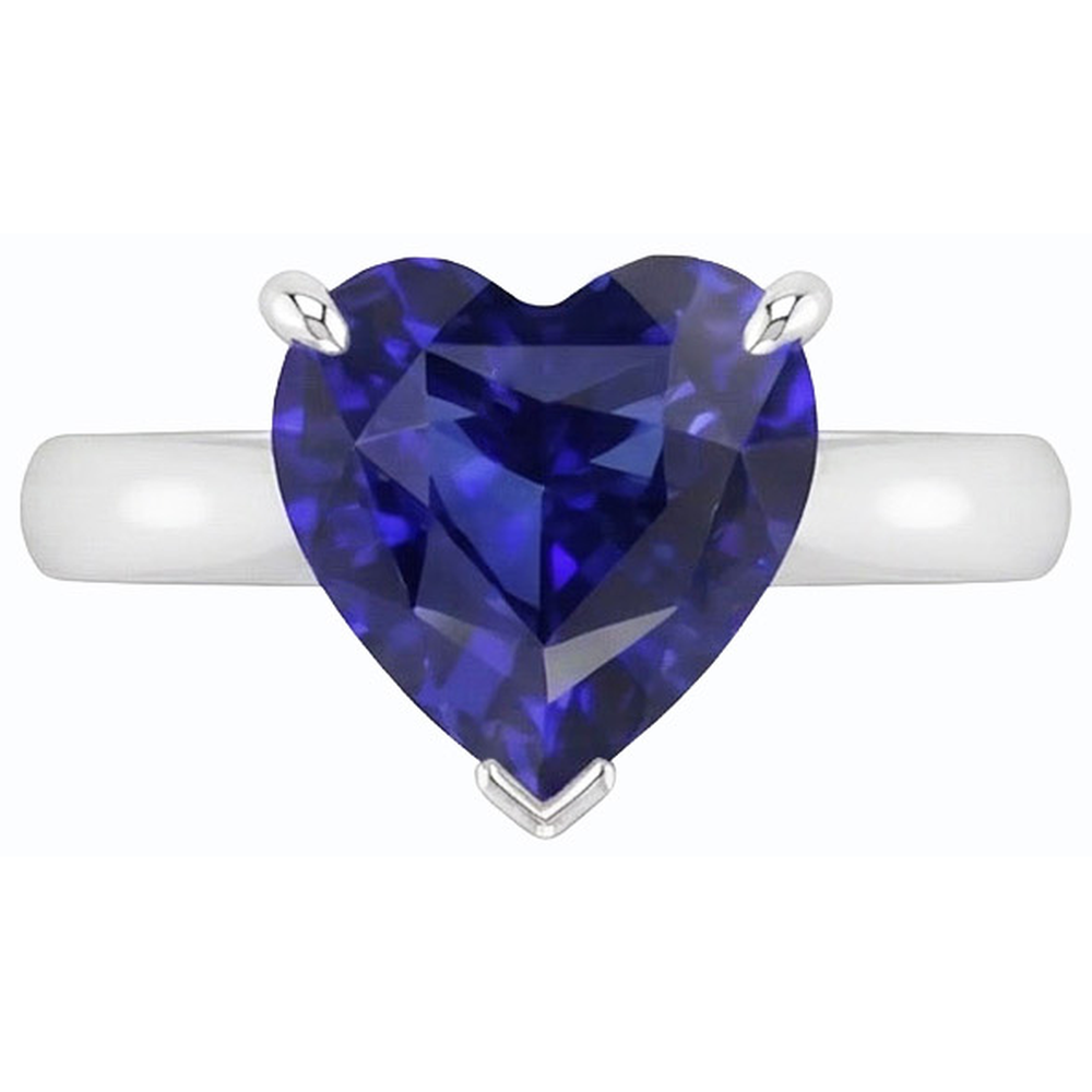 natural heart sapphire 1ct ring top view