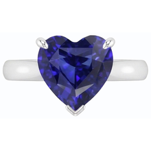 natural heart sapphire 1ct ring top view