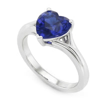 natural heart sapphire 2.50ct ring side angle