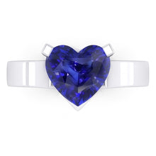Heart Solitaire Ring Ceylon Blue Sapphire 3 Carats Women's Jewellery